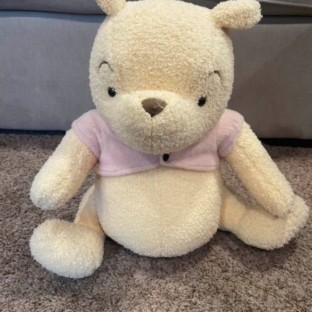 Vintage Classic Pooh Disney Store Plush w/ Pink Cardigan Sweater Canasa Trading